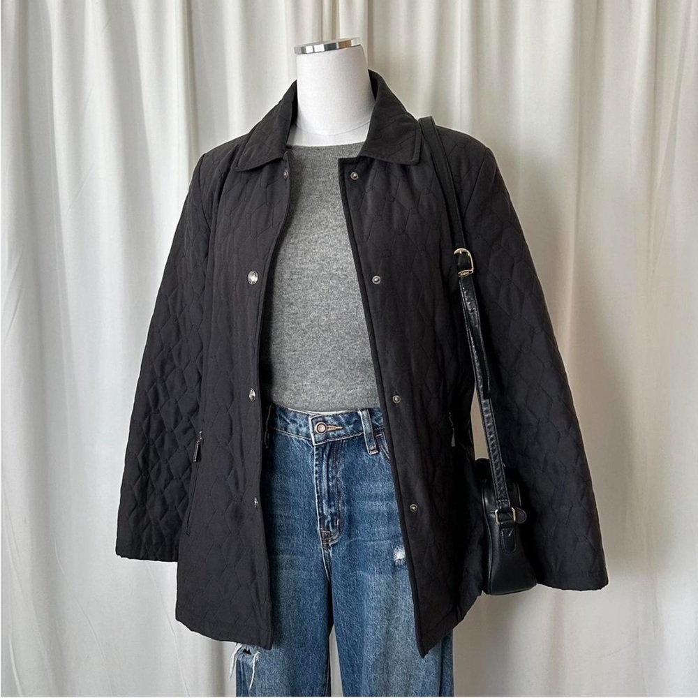 Vintage 1990s Bromley Sport Thermolite Quilted Jacket Black Medium. - Picture 3 of 8